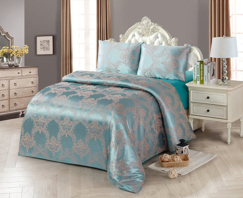 JA39N JACQUARD/300 THREAD COTTON BEDDING SET (CHANNEL INFUSION)