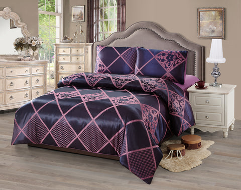 JA45 JACQUARD/300 THREAD COTTON BEDDING SET (CHANNEL INFUSION)